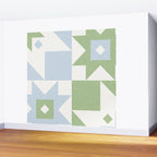 Quilt Shapes - Green and Blue Wall Mural Gallery Image 2