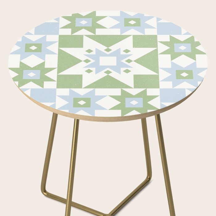 Quilt Shapes - Green and Blue Side Table Gallery Image 2