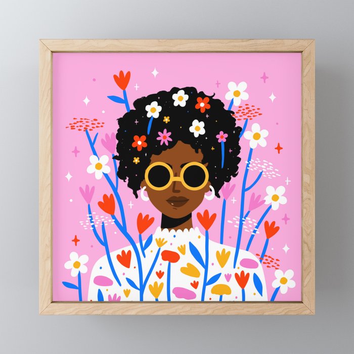 Bloom Where You Are Planted Pink Mini Art Print Gallery Image 1
