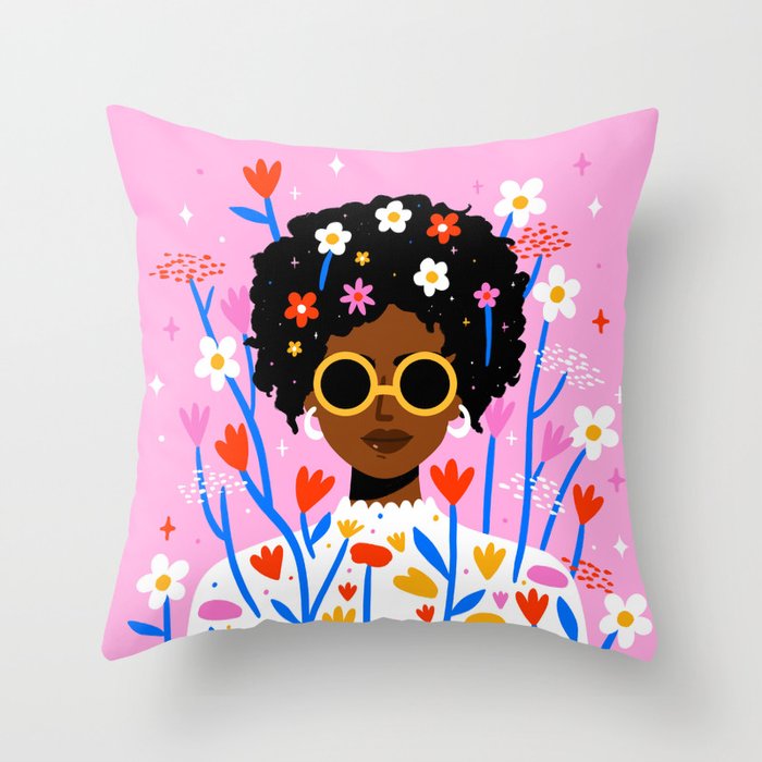 Bloom Where You Are Planted Pink Throw Pillow Gallery Image 6