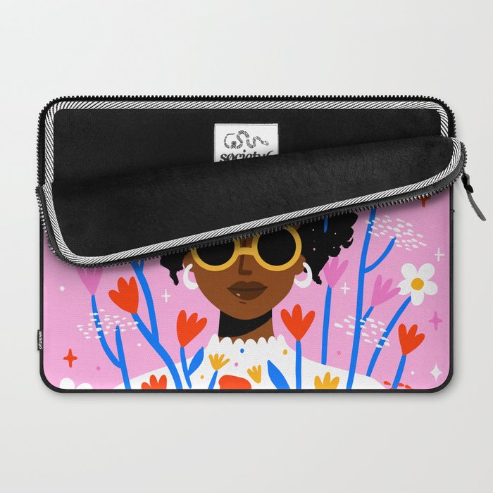 Bloom Where You Are Planted Pink Laptop Sleeve Gallery Image 2