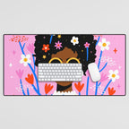 Bloom Where You Are Planted Pink Desk Mat Gallery Image 1