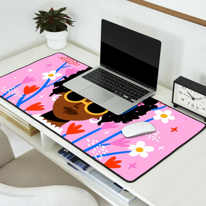 Bloom Where You Are Planted Pink Desk Mat Gallery Image 2