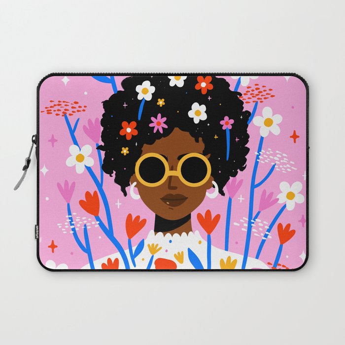 Bloom Where You Are Planted Pink Laptop Sleeve Gallery Image 1