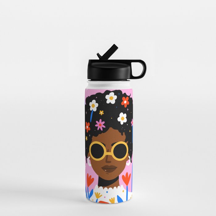 Bloom Where You Are Planted Pink Water Bottle Gallery Image 1
