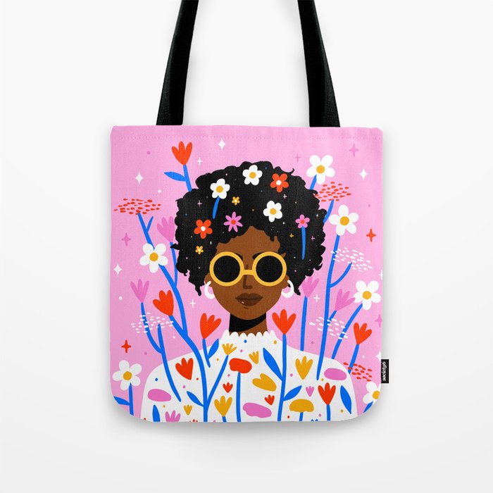 Bloom Where You Are Planted Pink Tote Bag Gallery Image 1