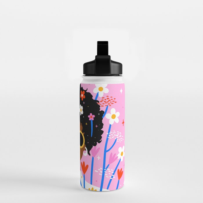 Bloom Where You Are Planted Pink Water Bottle Gallery Image 2