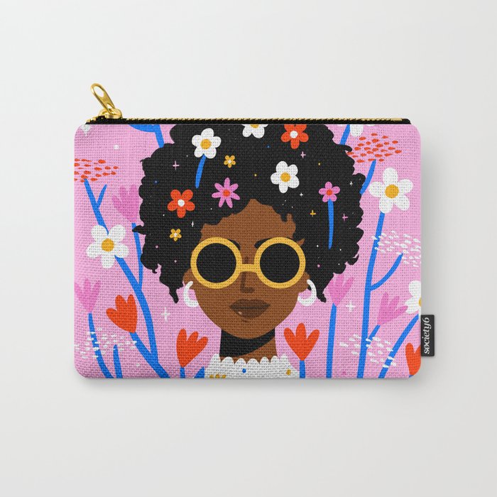 Bloom Where You Are Planted Pink Carry All Pouch Gallery Image 1