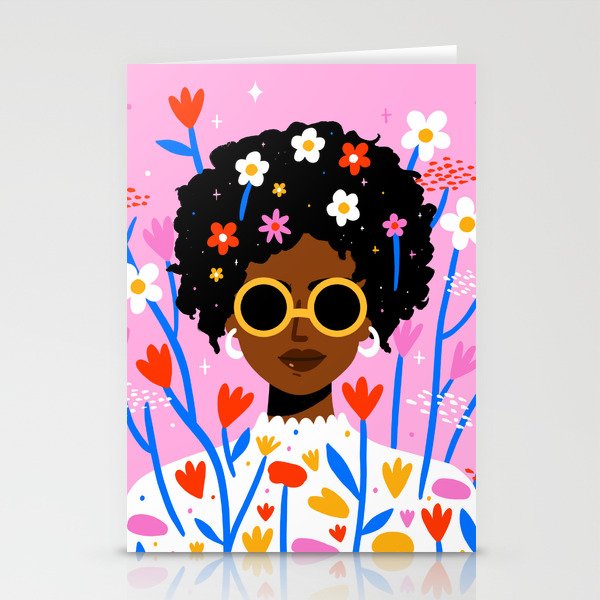 Bloom Where You Are Planted Pink Stationery Card Gallery Image 2