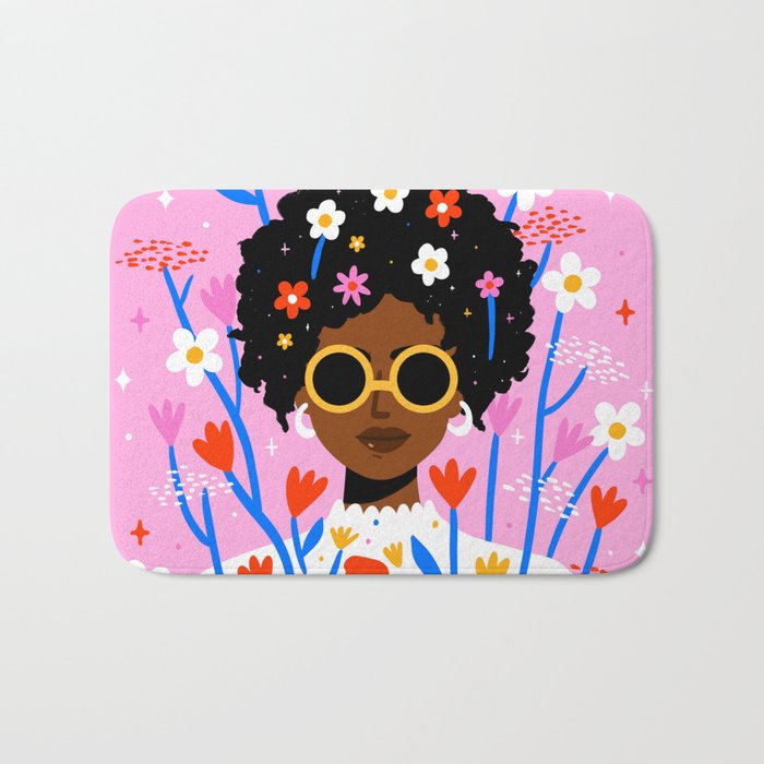 Bloom Where You Are Planted Pink Bath Mat Gallery Image 1