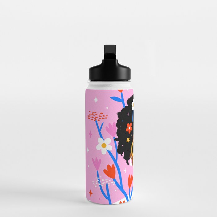 Bloom Where You Are Planted Pink Water Bottle Gallery Image 3