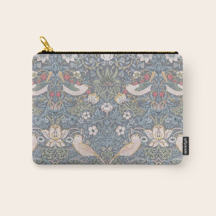 William Morris Strawberry Thief Slate Blue Vintage Pattern Carry All Pouch Gallery Image 1