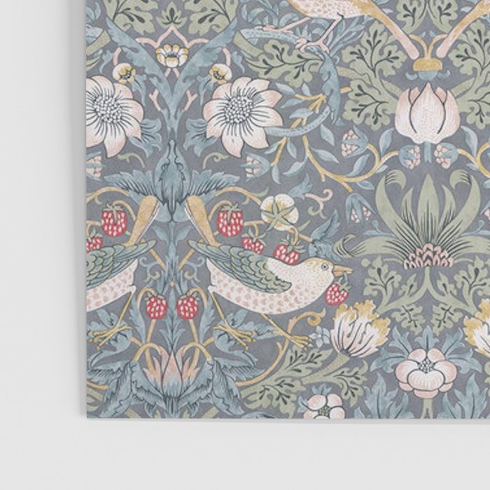 William Morris Strawberry Thief Slate Blue Vintage Pattern Poster Gallery Image 3