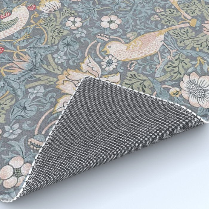 William Morris Strawberry Thief Slate Blue Vintage Pattern Rug Gallery Image 4