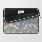 William Morris Strawberry Thief Slate Blue Vintage Pattern Laptop Sleeve Gallery Image 2