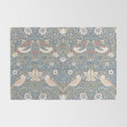 William Morris Strawberry Thief Slate Blue Vintage Pattern Rug Gallery Image 2