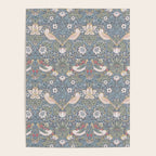 William Morris Strawberry Thief Slate Blue Vintage Pattern Poster Gallery Image 4