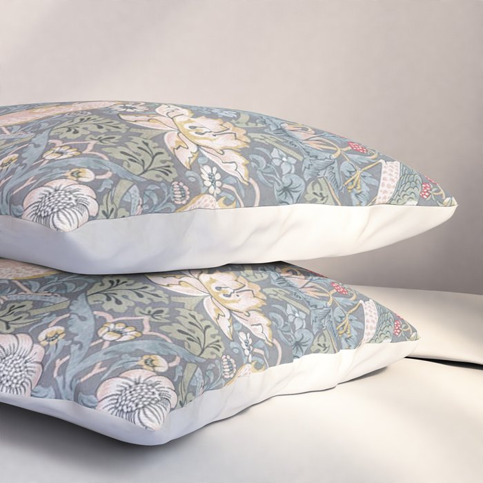 William Morris Strawberry Thief Slate Blue Vintage Pattern Pillow Sham Gallery Image 3