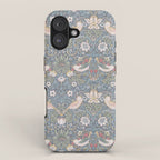 William Morris Strawberry Thief Slate Blue Vintage Pattern iPhone Case Gallery Image 1