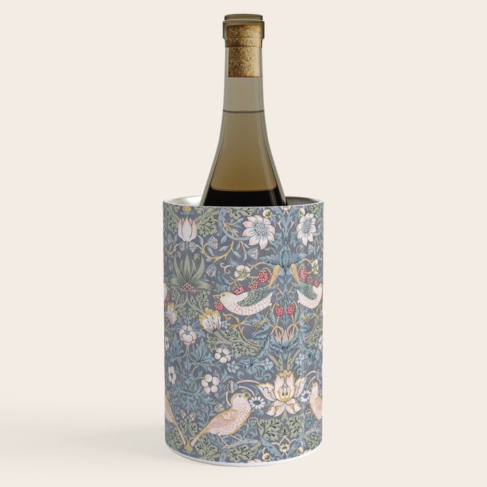 William Morris Strawberry Thief Slate Blue Vintage Pattern Wine Chiller Gallery Image 1