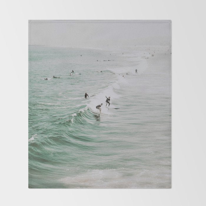 lets surf iv - venice beach - california Throw Blanket Gallery Image 2