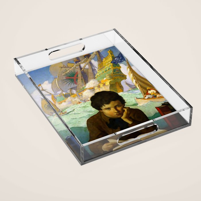 âPirate Dreamsâ by NC Wyeth Acrylic Tray Gallery Image 1