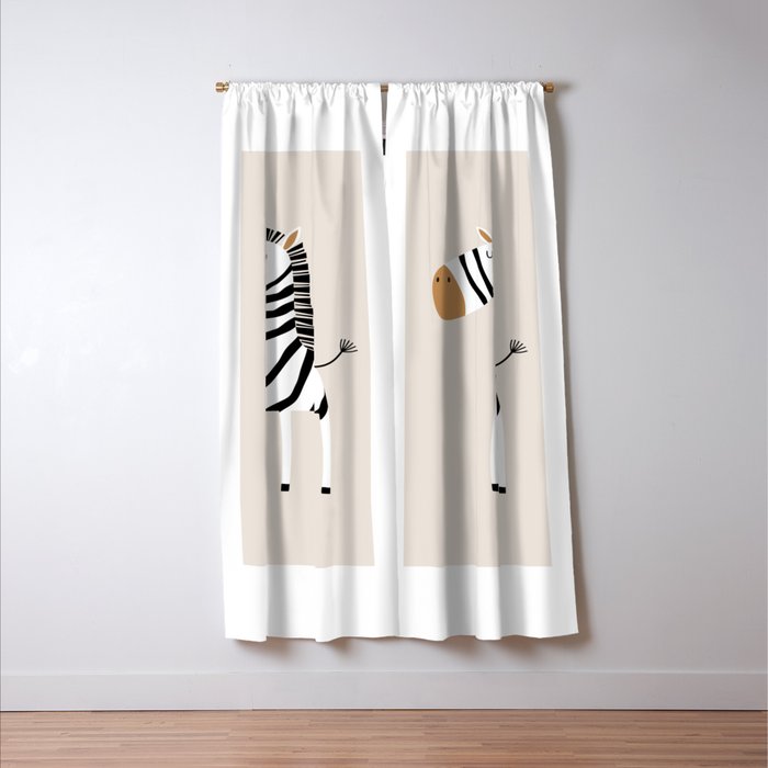 Nursery Wall Art, Safari Nursery Prints, Neutral Nursery Decor, Zebra Print Window Curtain Gallery Image 3