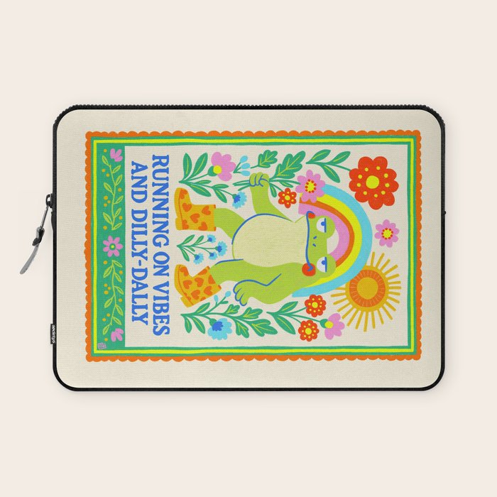 Running on Vibes and Dilly-Dally Laptop Sleeve Gallery Image 1