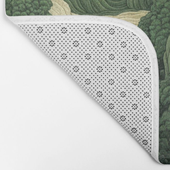 Japanese Wall Art Maximalist Moon Print japandi Art Wabi Sabi Painting Sage Green dopamine decor Bath Mat Gallery Image 2