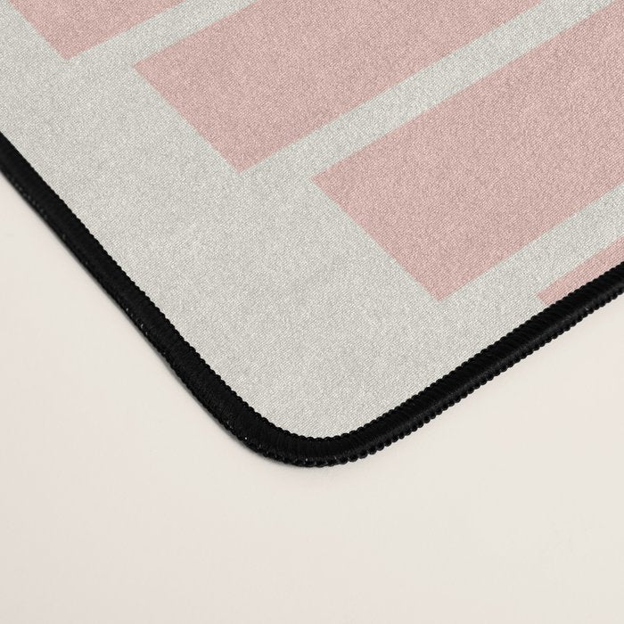Minimalist Wavy Geometric Pattern in Pink, Gold, and Blue Desk Mat Gallery Image 4