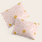 Big Groovy Flower - Light Pink Pastel Pillow Sham Gallery Image 3
