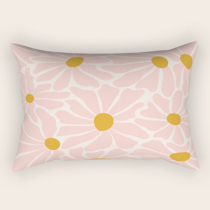 Big Groovy Flower - Light Pink Pastel Rectangular Pillow Gallery Image 2