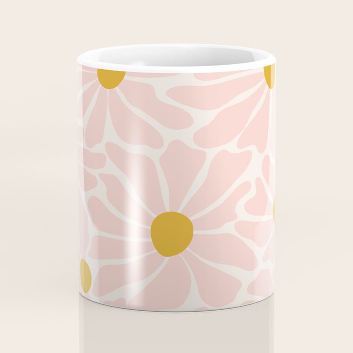Big Groovy Flower - Light Pink Pastel Coffee Mug Gallery Image 4