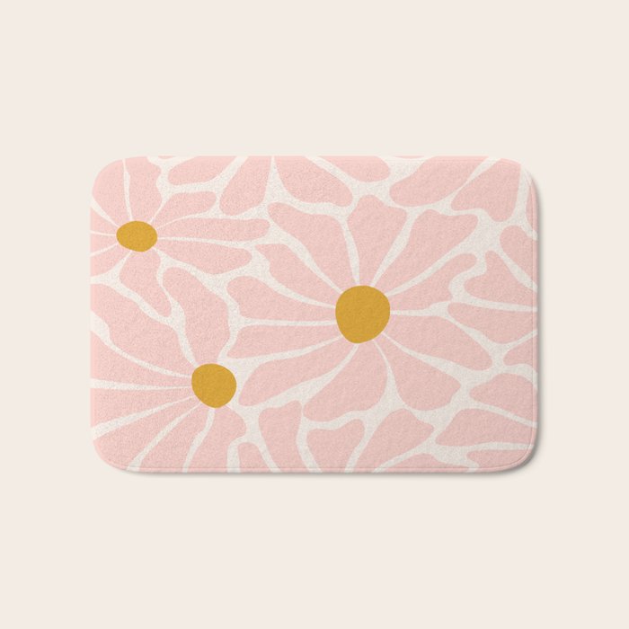 Big Groovy Flower - Light Pink Pastel Bath Mat Gallery Image 1