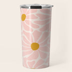 Big Groovy Flower - Light Pink Pastel Travel Mug Gallery Image 1