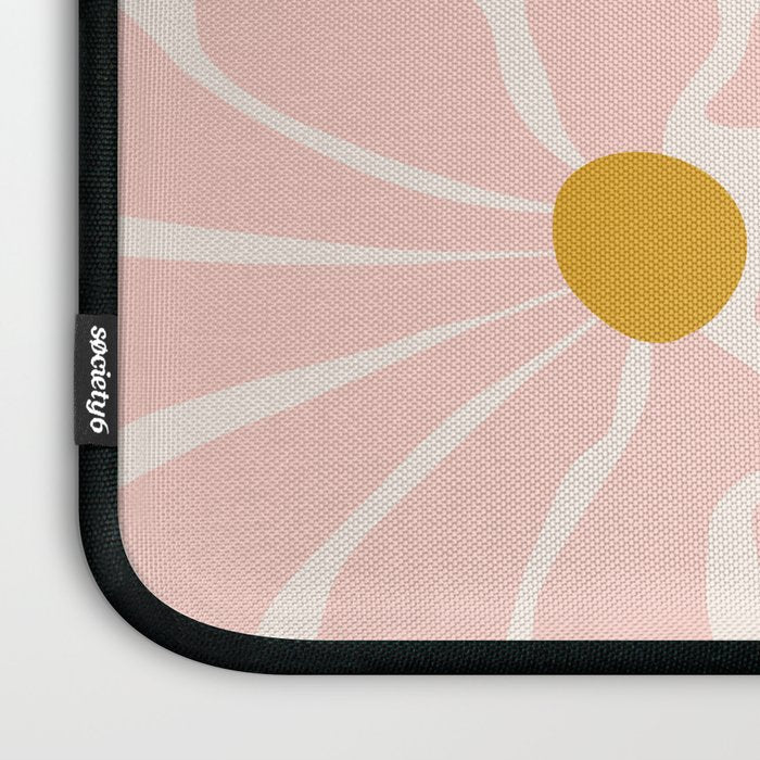 Big Groovy Flower - Light Pink Pastel Laptop Sleeve Gallery Image 3