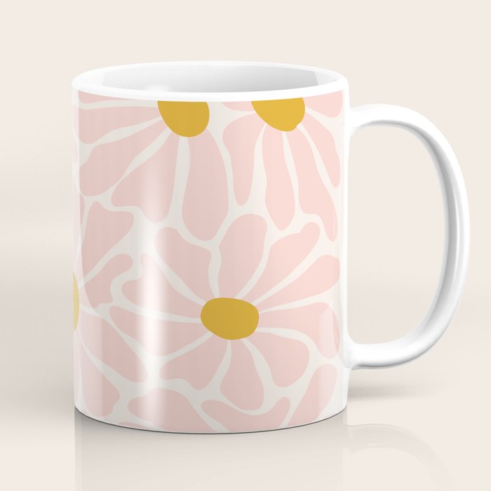 Big Groovy Flower - Light Pink Pastel Coffee Mug Gallery Image 1