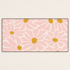 Big Groovy Flower - Light Pink Pastel Desk Mat Gallery Image 3