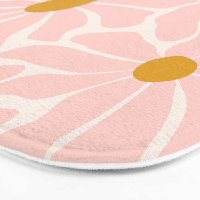 Big Groovy Flower - Light Pink Pastel Bath Mat Gallery Image 3