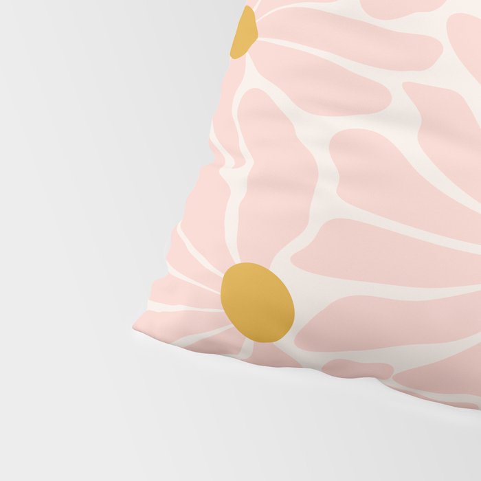 Big Groovy Flower - Light Pink Pastel Pillow Sham Gallery Image 4