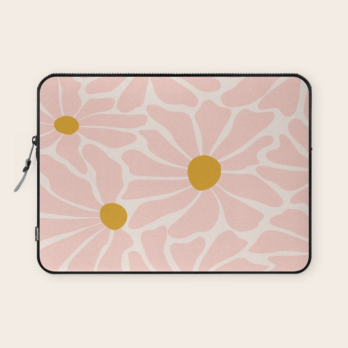 Big Groovy Flower - Light Pink Pastel Laptop Sleeve Gallery Image 1