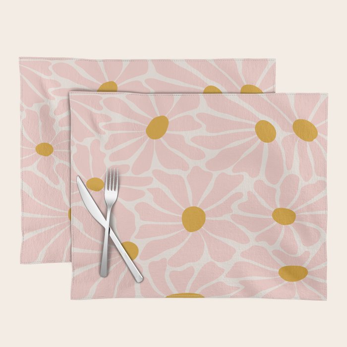 Big Groovy Flower - Light Pink Pastel Placemat Gallery Image 1