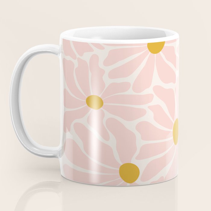 Big Groovy Flower - Light Pink Pastel Coffee Mug Gallery Image 3