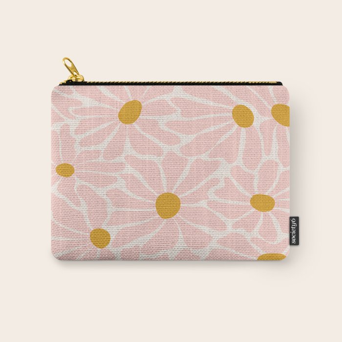 Big Groovy Flower - Light Pink Pastel Carry All Pouch Gallery Image 1