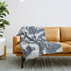Soaring Wings - Steel Blue Grey Throw Blanket Gallery Image 1