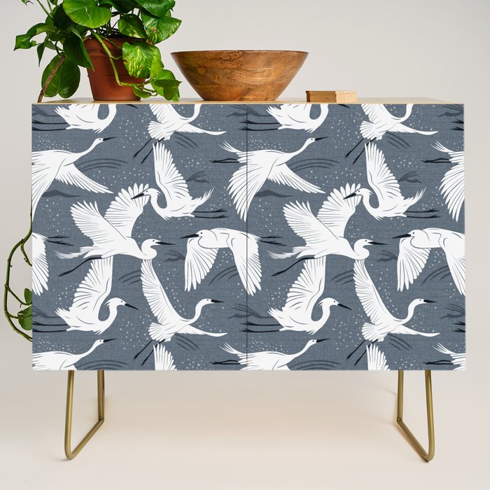 Soaring Wings - Steel Blue Grey Credenza Gallery Image 1
