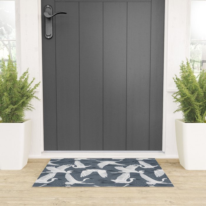Soaring Wings - Steel Blue Grey Welcome Mat Gallery Image 3