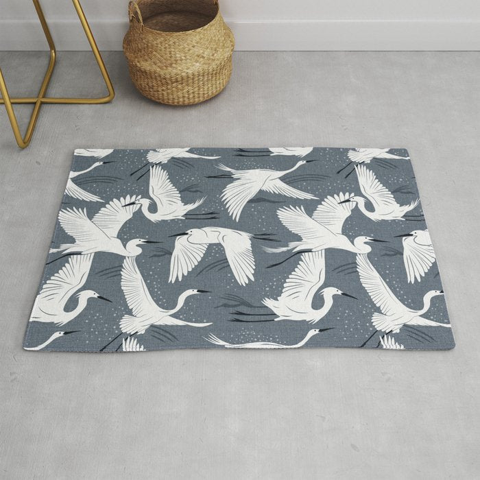 Soaring Wings - Steel Blue Grey Rug Gallery Image 1