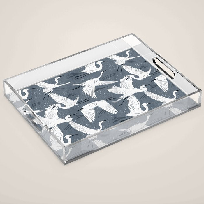 Soaring Wings - Steel Blue Grey Acrylic Tray Gallery Image 1