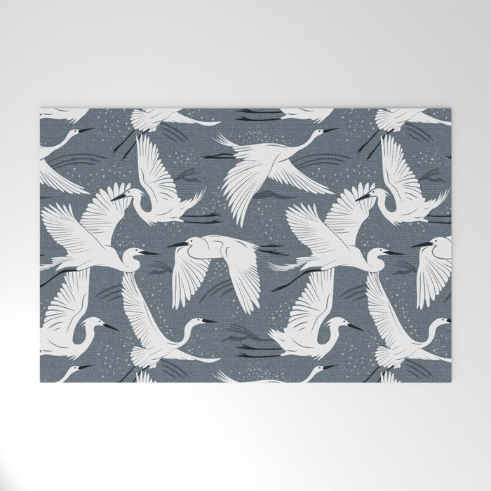 Soaring Wings - Steel Blue Grey Welcome Mat Gallery Image 1